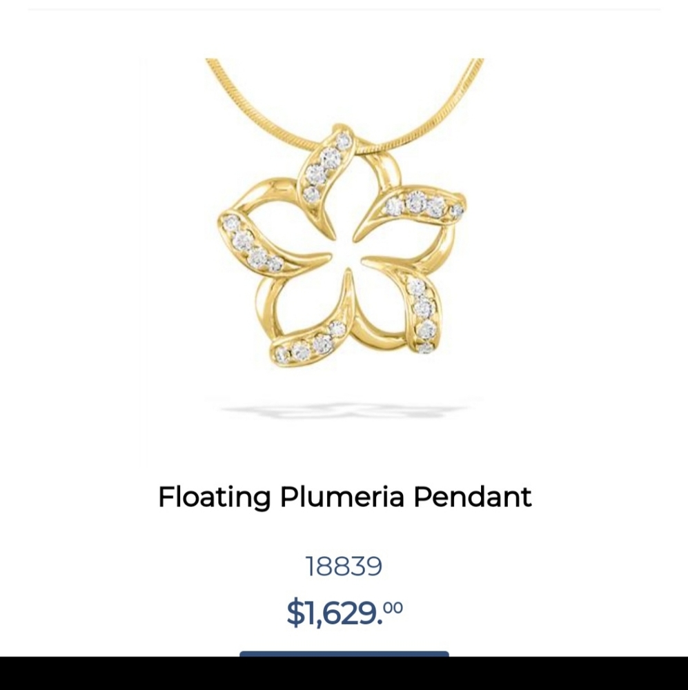 Na Hoku 14k Gold Plumeria Necklace and Earrings